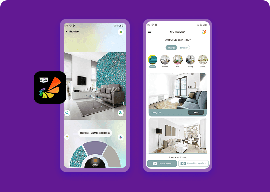 Berger My Colour mobile app showing colour visualisation
