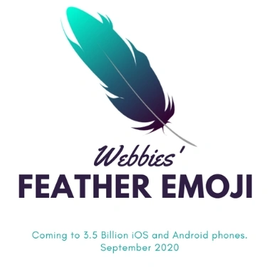 Original Webbies Feather Emoji announcement graphic